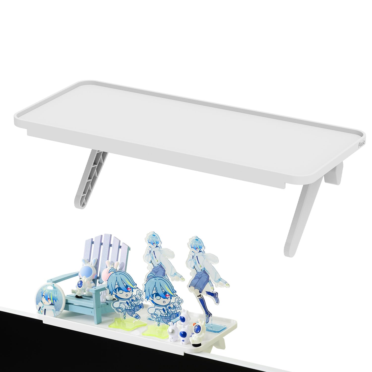 Pixio PXTS1WH ディスプレイボード ホワイト 幅30㎝ 奥行12.7㎝ モニター 上 小物置き