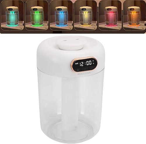 Miniatura 6 de Diydeg Double Spray Air Humidifier for Bedroom, 3L Quiet Cool Mist Humidifier with Night Light, 28 Hours Continuous Running, USB Digital Display
