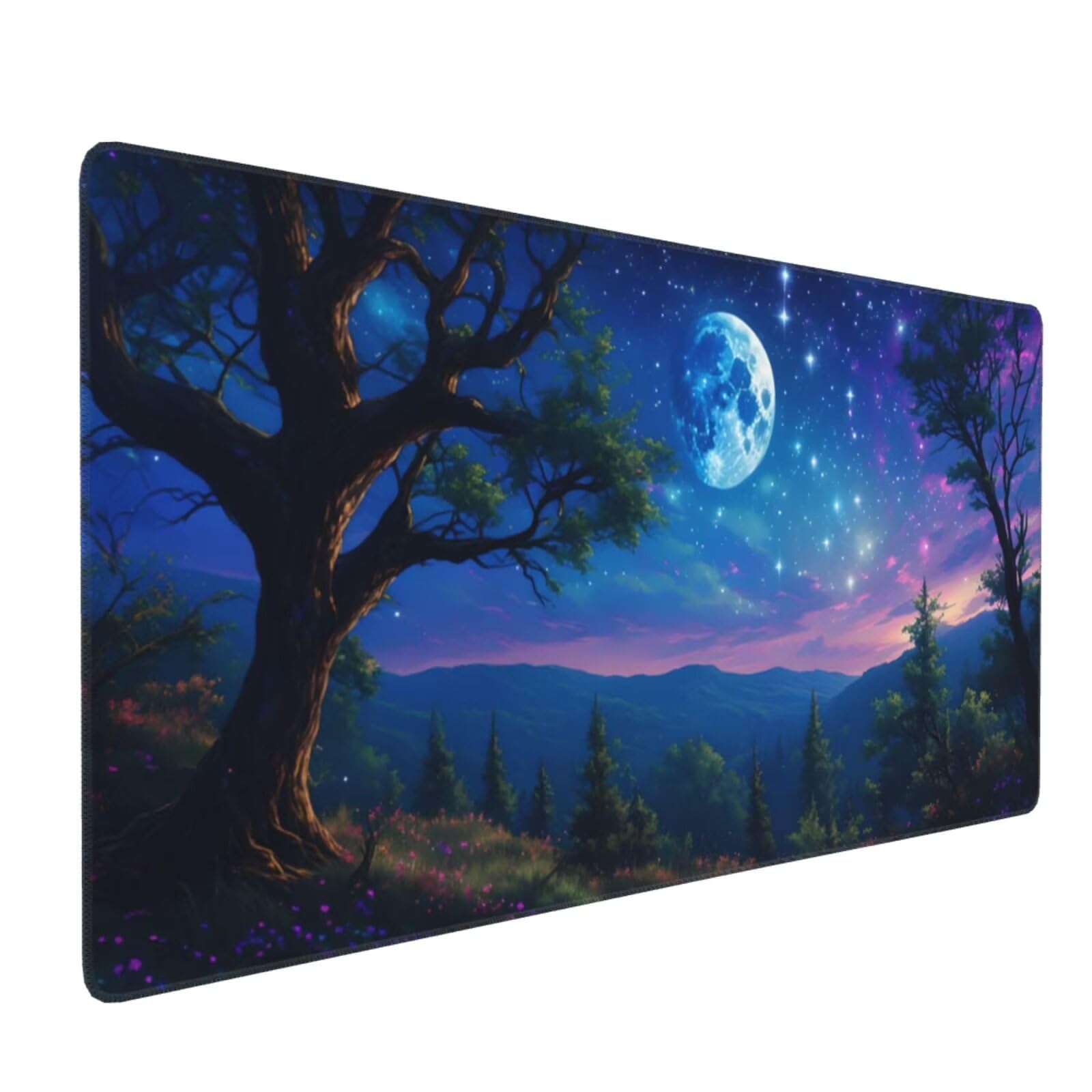 Gamingowa podkładka pod mysz z motywem gwieździstego nieba, XXL, 1600 x 800 x 3 mm, wodoodporna, antypoślizgowa podkładka pod mysz na biurko, poprawia precyzję i prędkość, akcesoria gamingowe do