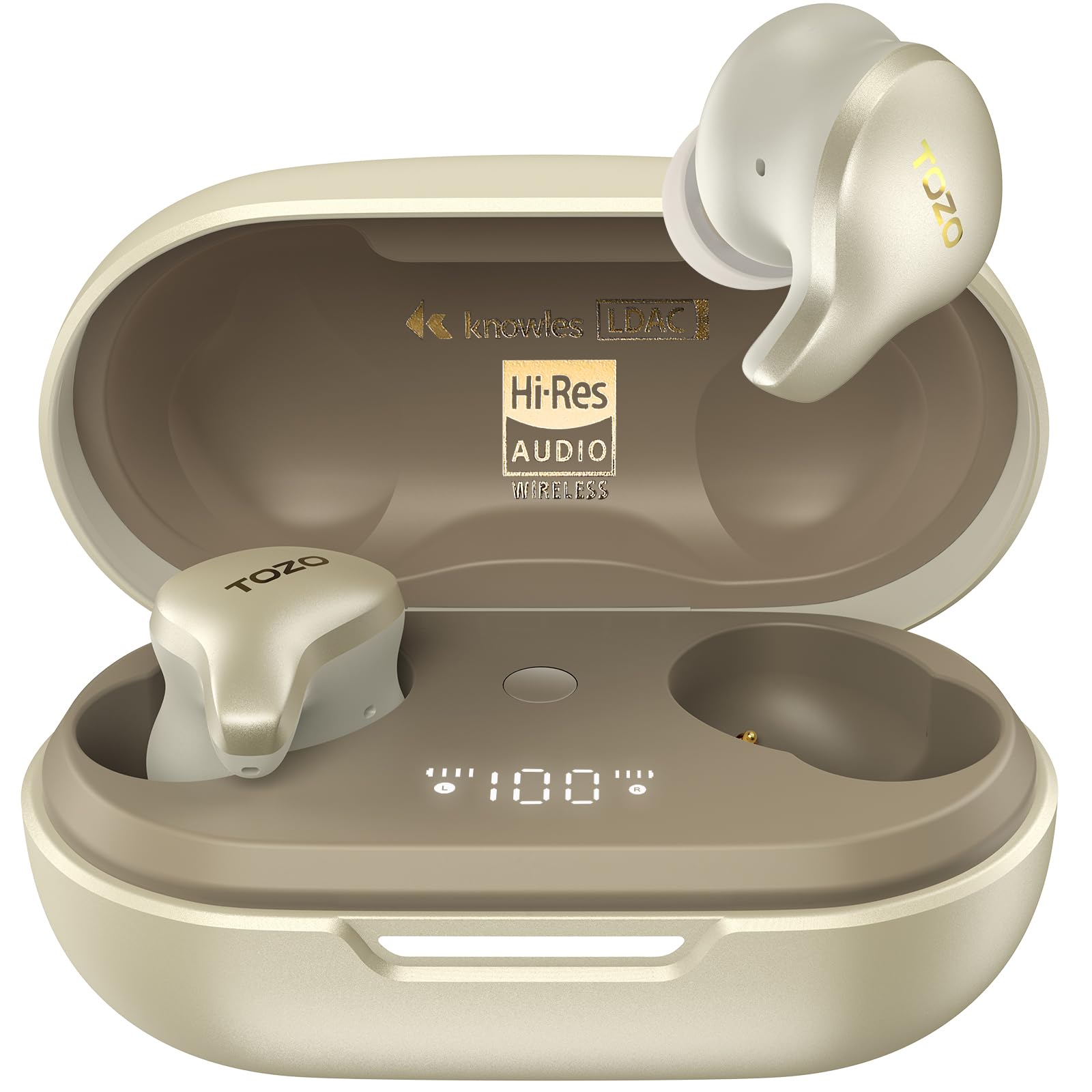 TOZO Golden X1 Wireless Earbuds Balanced Armature Driver and Hybrid Dynamic Driver, Bluetooth Headphones OrigX Pro, LDAC & Hi-Res Audio Wireless,
