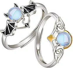 2 anéis criativos para casais, anjo e diabo, design ergonômico leve para o dia dos namorados, presente de aniversário, material durável para amantes