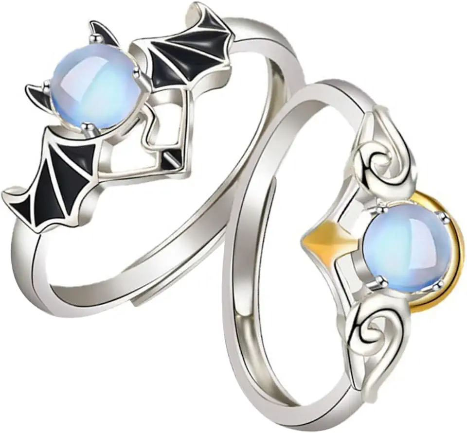 2 anéis criativos para casais, anjo e diabo, design ergonômico leve para o dia dos namorados, presente de aniversário, material durável para amantes