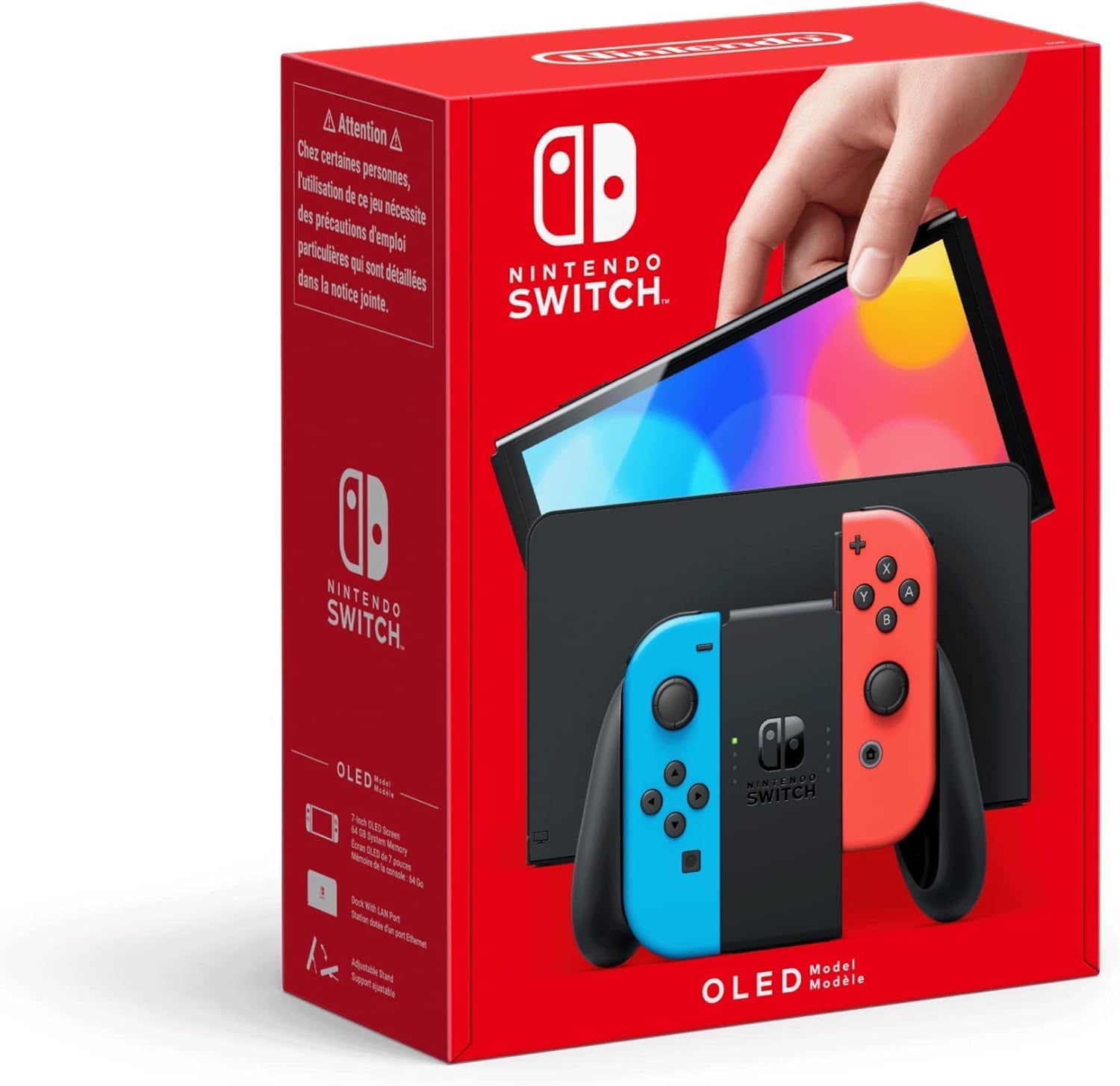 Nintendo Switch OLED-Modell Neon-Rot/Neon-Blau + Super Mario 3D World + Bowser's Fury