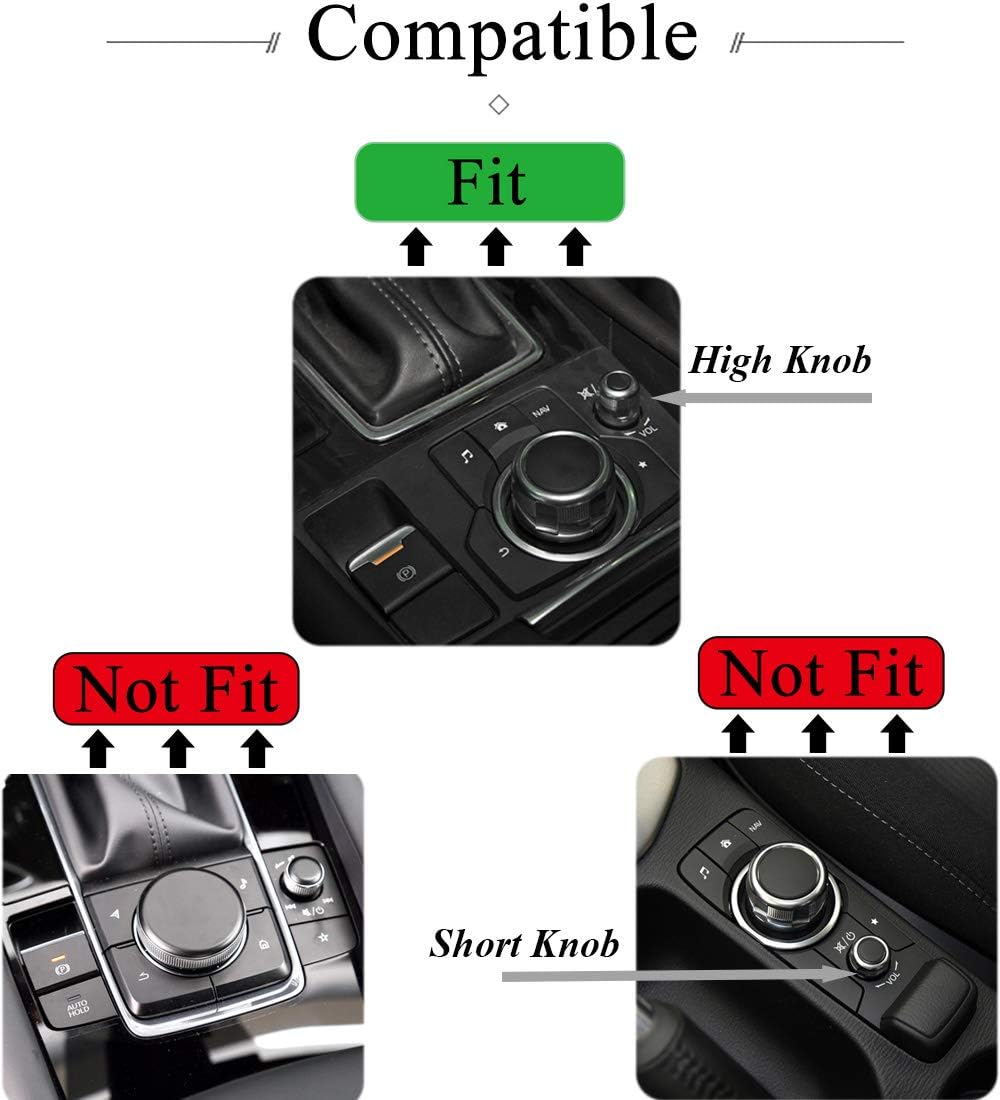 TopDall Media Control Volume Knob Bling Crystal Shiny Accessory Interior Cover Compatible for Mazda