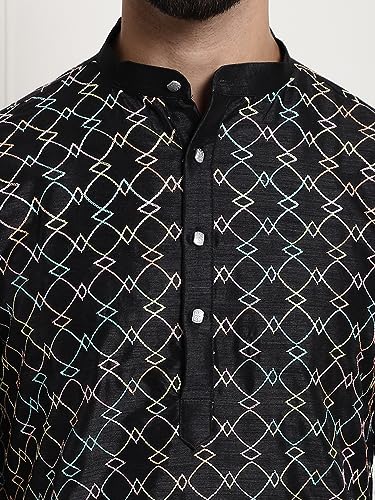 Image of SOJANYA (Since 1958 Men's Silk Blend Kurta and Pyjama with Nehru Jacket