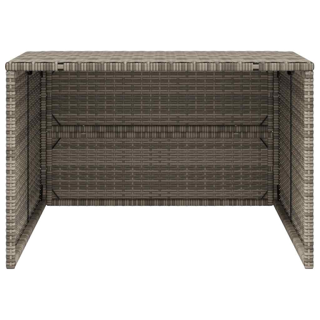 Garaje para robot cortacésped, gris, 86 x 90 x 52/57 cm, polirratán, resistente a la intemperie, protección para herramientas de jardín, resistente al polvo, resistente a los rayos UV