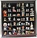DisplayGifts Collectible Solid Wood Display Case Wall Curio Cabinet Real Glass Door Shadow Box Cherry Finish
