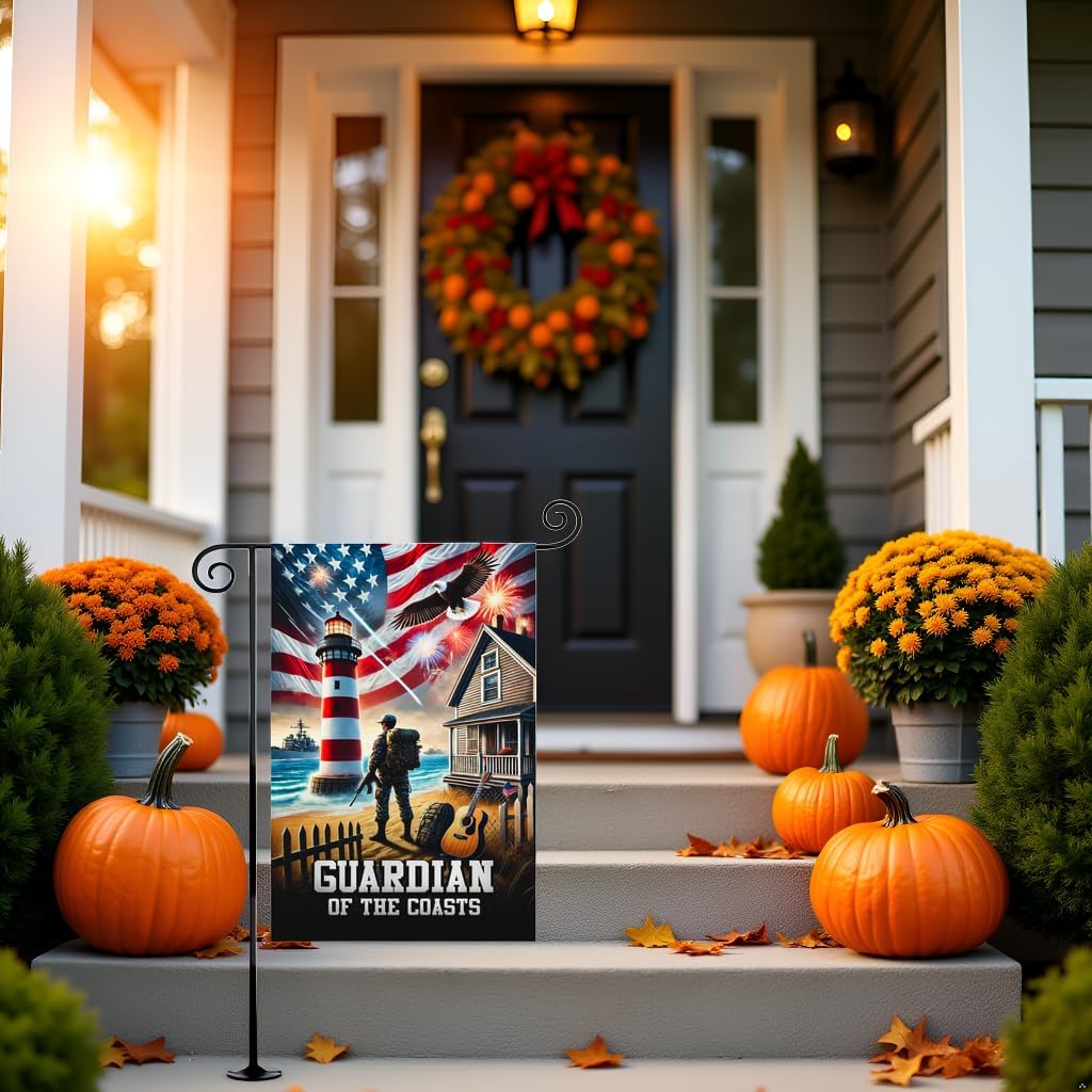 Navy Veteran Coastal Tribute Garden Flag 12x18 In Doublesided Patriotic Outdoor Decor Lighthouse Warship Veterans Day Memorial Day US Military Gift - Image 8