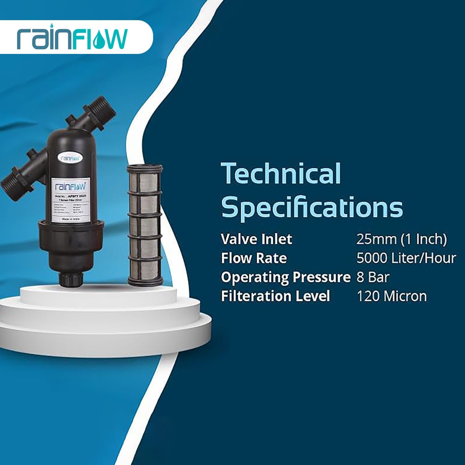 Rainflow 120 Mesh, 130 Micron Y-type Screen filter Water Tan -3 Rainflow 120 Mesh, 130 Micron Y-type Screen filter Water Tan -3