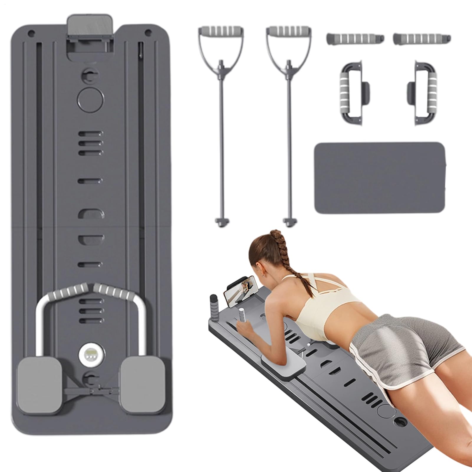 Pilates Reformers - Macchina per pilates Reformer | Attrezzatura per pilate a casa | Set pieghevole per scolpire i muscoli addominali | Macchina per allenamento regolabile | Fitness per tutto il corpo