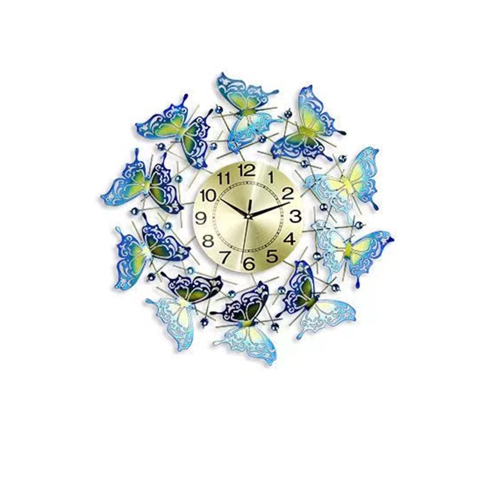 MYUYEE Modern Metal Butterfly for Living Room ation 60CM X 60CM Silent Non-Ticking Clock