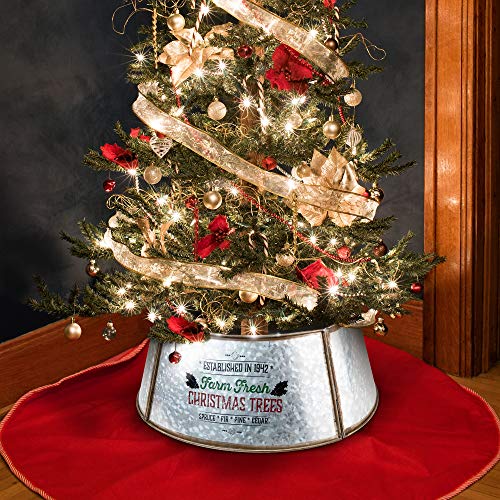 KIBAGA-Farmhouse-Christmas-Tree-Collar-Authentic-Easy-Set-Up-23-Tree-Ring-for-Shorter-Trees-and-Pencil-Trees-Beautiful-Rustic-Christmas-Tree-Skirt-Decorates-Your-Home-for-The-Holidays KIBAGA Farmhouse Christmas Tree Collar Authentic Easy Set Up 23 Tree Ring for Shorter Trees and Pencil Trees Beautiful Rustic Christmas Tree Skirt Decorates Your Home for The Holidays