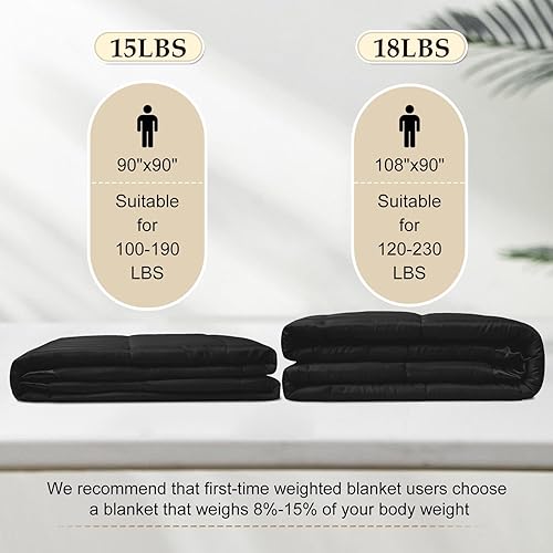 Miniatura 5 de downluxe - Edredón pesado, tamaño King. Edredones de 18 libras, para adultos, con abalorios de cristal. Edredón pesado, con ribete satinado (90 x