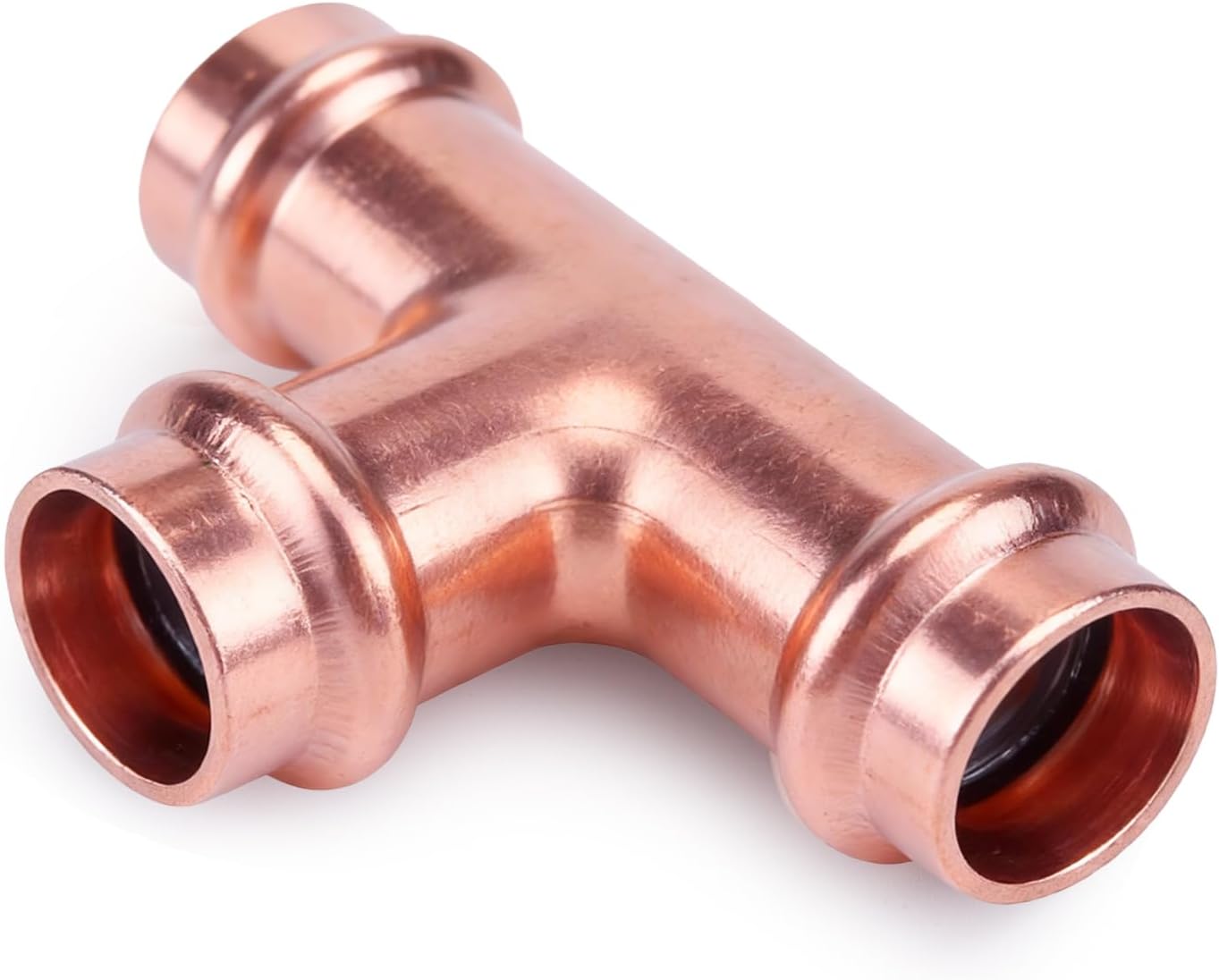 Copper Press Fittings Equal Tee, 10-Pcs 1/2 x 1/2 x 1/2 inch Heavy Duty Pro Press Fittings, P x P x P for Copper Fitting Connection, NSF 61 & 372, cUPC Certified
