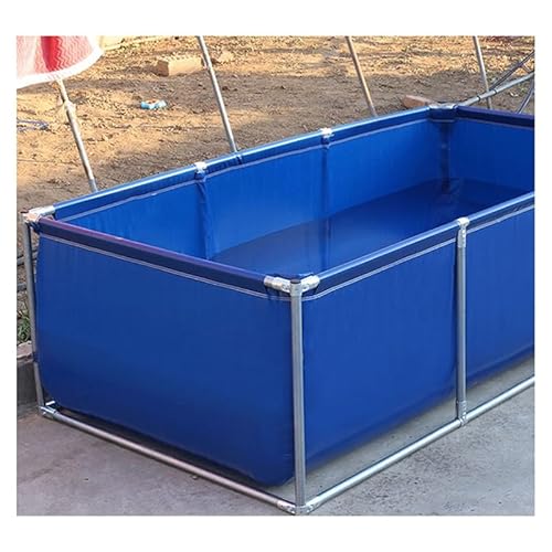 Genérico Estanque de Peces de Lona Plegable - Piscina Rectangular elevada con Estructura galvanizada, Tanque de Almacenamiento de Agua Exterior Duradero para acuicultura, depósito portátil de 2 x 1 x