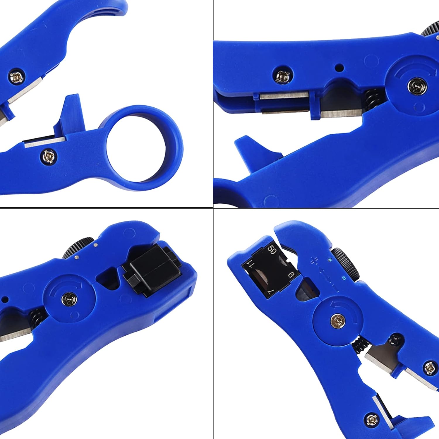 FLYPIG Rotary Coax Coaxial Cable Wire Cutter Stripper For RG59 RG6 RG7 RG11 RG 6 7 11 Cat5 Cat6 Universal Coaxial And Cat Wire Stripping Tool