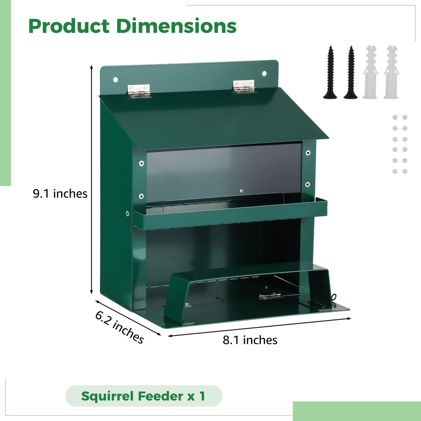 Eichhörnchen Futterhaus für draußen, Metall-Eichhörnchen-Picknicktisch mit wasserdichtem Dach, klarem Sichtfenster, entnehmbarer Schale für Nüsse und Sonnenblumenkerne, einfache Montage