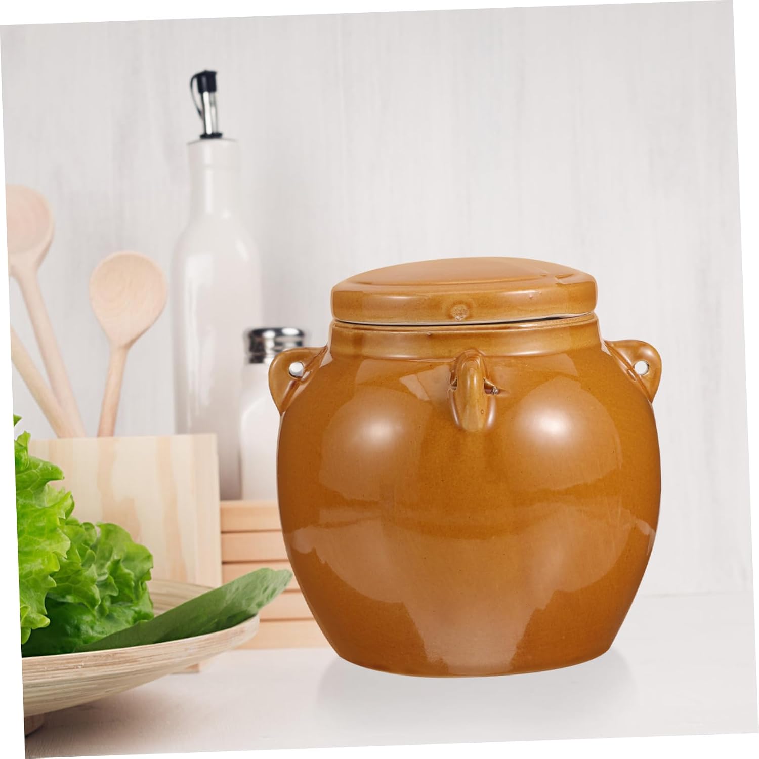 Vintage Ceramic Honey Jar Sealed Storage Container with Lid, 1kg