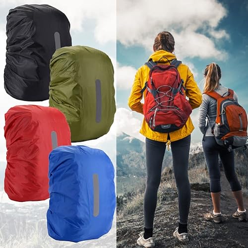 Miniatura 3 de Xiaokeis Paquete de 2 fundas de lluvia impermeables para mochila, ultraligera y portátil, con tira reflectante, para la lluvia, antipolvo,