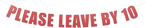 Miniatura 10 de Letrero con texto en inglés "Please Leave by 10", divertido cartel de fiesta grosero - Take a hint  String It Banners (plateado)