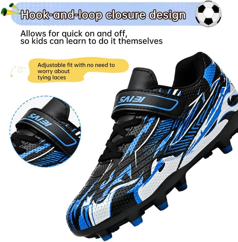 SAIBI Kids Soccer Cleats Boys Girls Soccer Shoes for Little/Big Kid Outdoor Indoor Firm Ground Athletic Turf Trainning Football Shoes