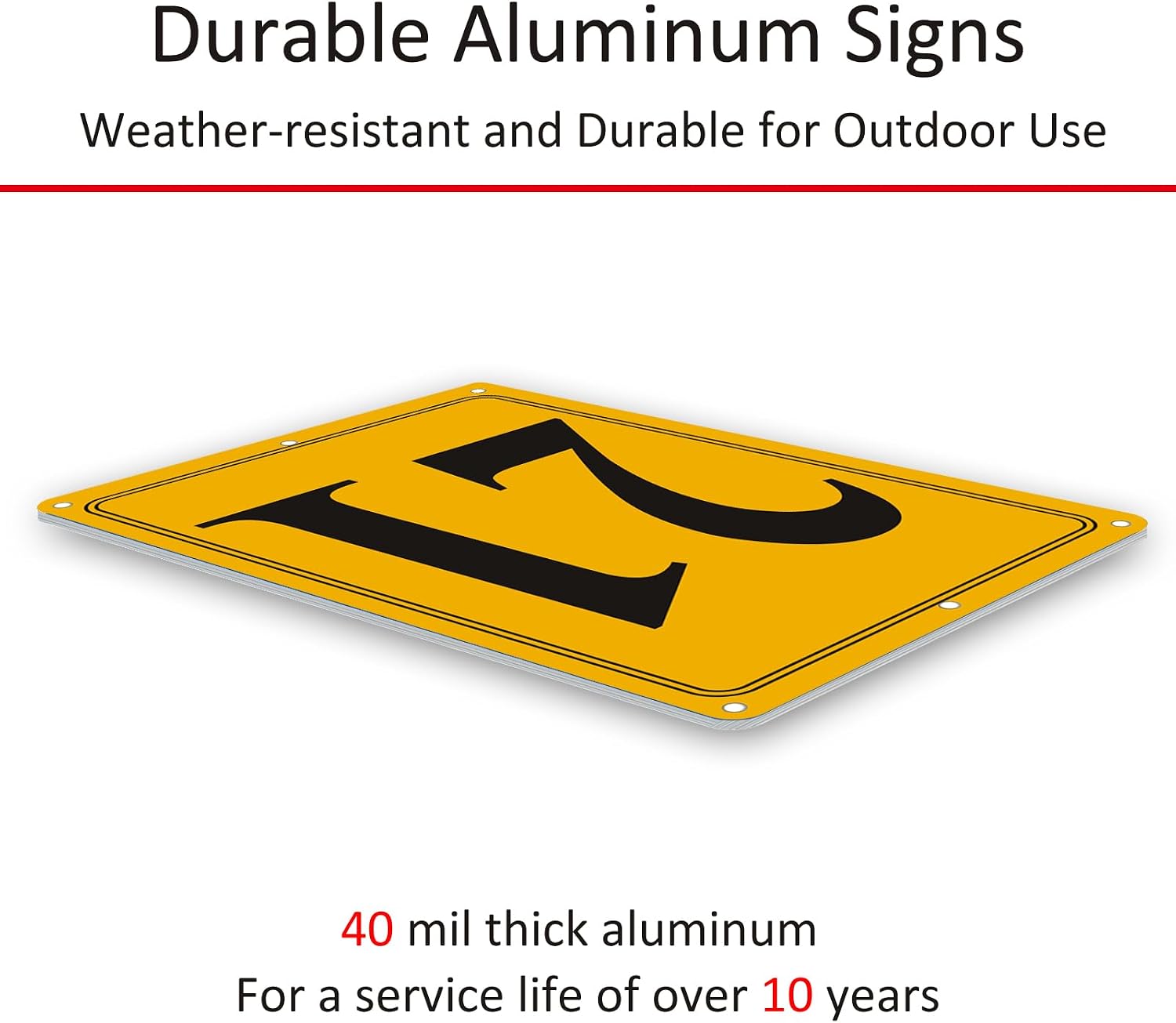 Premium Aluminum Number Signs 21, Metal 12" X 8" Yellow Numbered Signs Outdoor for Parking Lots, Floor, Dock, Court, Aisle, Field, High Visibility, No Fade, Weather-resistant image 4