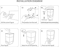 Vista 8 de Manual Soap Dispenser Kitchen Bathroom 33.8oz/1000ml Wall Mounted Hand Commercial Soap Dispenser for Liquid Containers Shampoo Gel Chamber Plastic