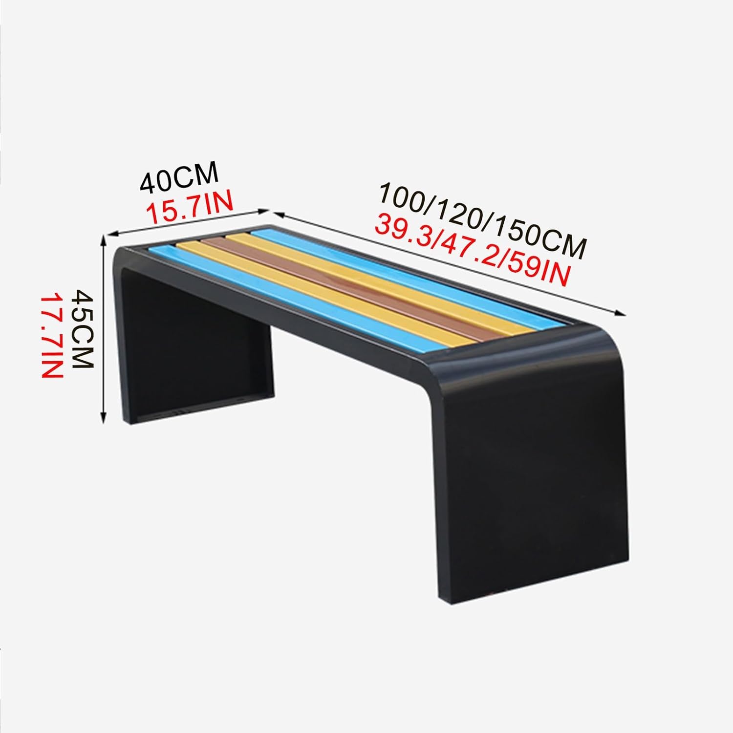 Outdoor Bench, 2-3 Person Plastic Wood Facing Garden Bench, Large Bench for Patio Porch Poolside Balcony, Outdoors & Indoors Decor Furniture(White,47x15.7x17.7in)