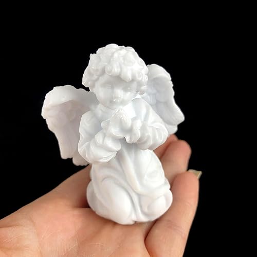 Miniatura 8 de Surakey Moldes de silicona de alas de ángel, molde de resina epoxi tallada en 3D, molde para velas de estatua pequeña tallada en 3D, para hacer