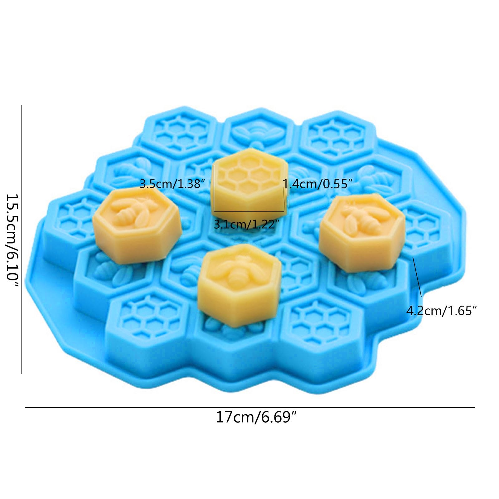 Stampo per Torta A Nido D'ape Stampo per Sapone a Nido D'ape Ape Stampi In Silicone 3D Stampo A Nido D'ape In Silicone con 19 Cavità per DIY Torte Muffin Biscotti Caramelle Sapone Cioccolato Rosa