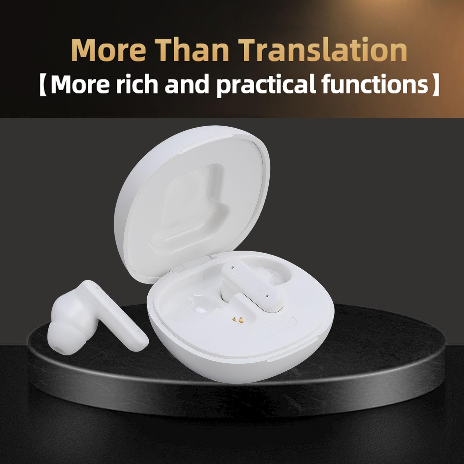 Generic Auricolari per Traduttore Linguistico Wireless con Bluetooth 5.4, Auricolari di Traduzione Multifunzionali per i Viaggiatori (WHITE)