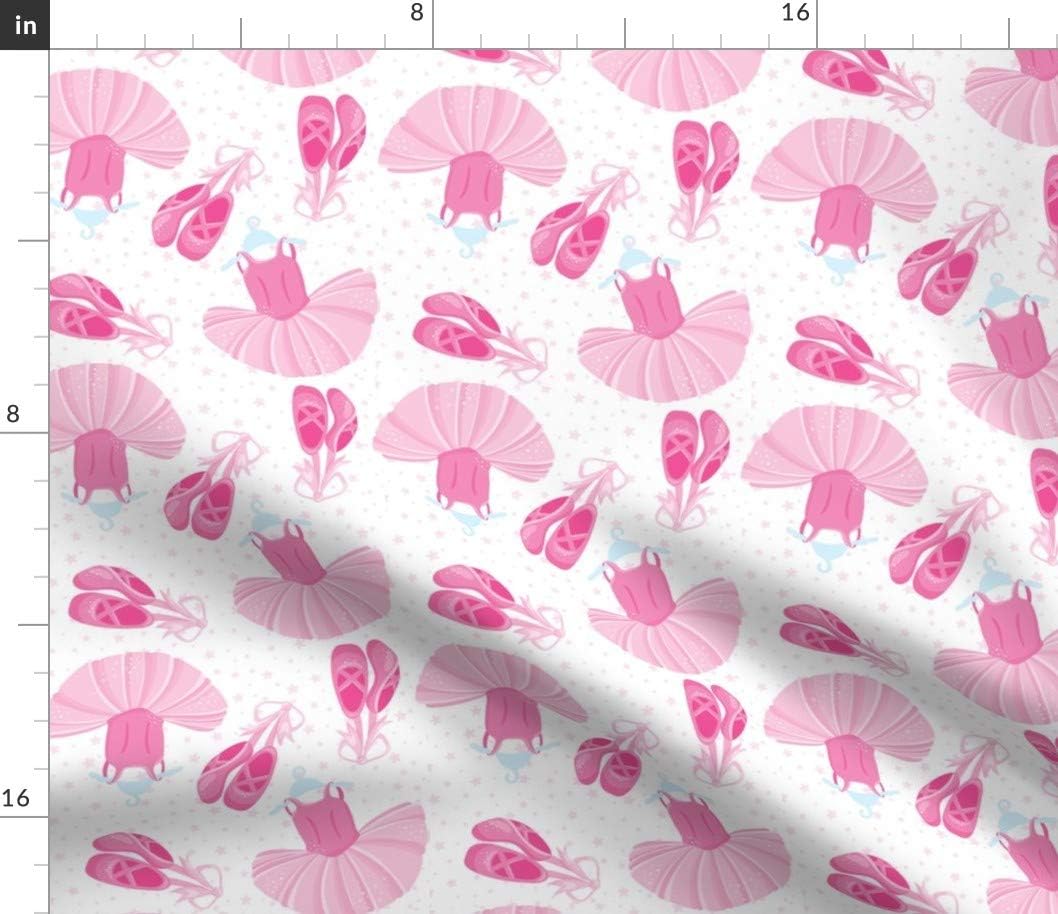 Spoonflower Fabric - Ballerina Tutu Pink Girl Ballet Nursery Printed on Petal Signature Cotton Fabric by The Yard - Sewing Quilting Apparel Crafts Decor