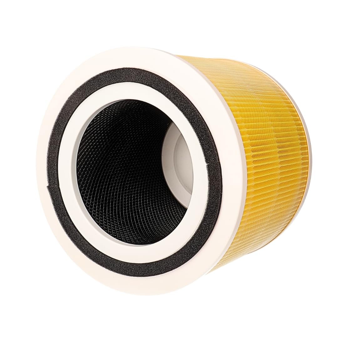 Finest-Filters Compatible Replacement Filter for Levoit 300S /Core 300 /Core 300-RF | Choose White/Yellow or Blue | Packs of 1 or 2 | 3-Stage H13 HEPA + Activated Carbon (1 Pack - YELLOW)