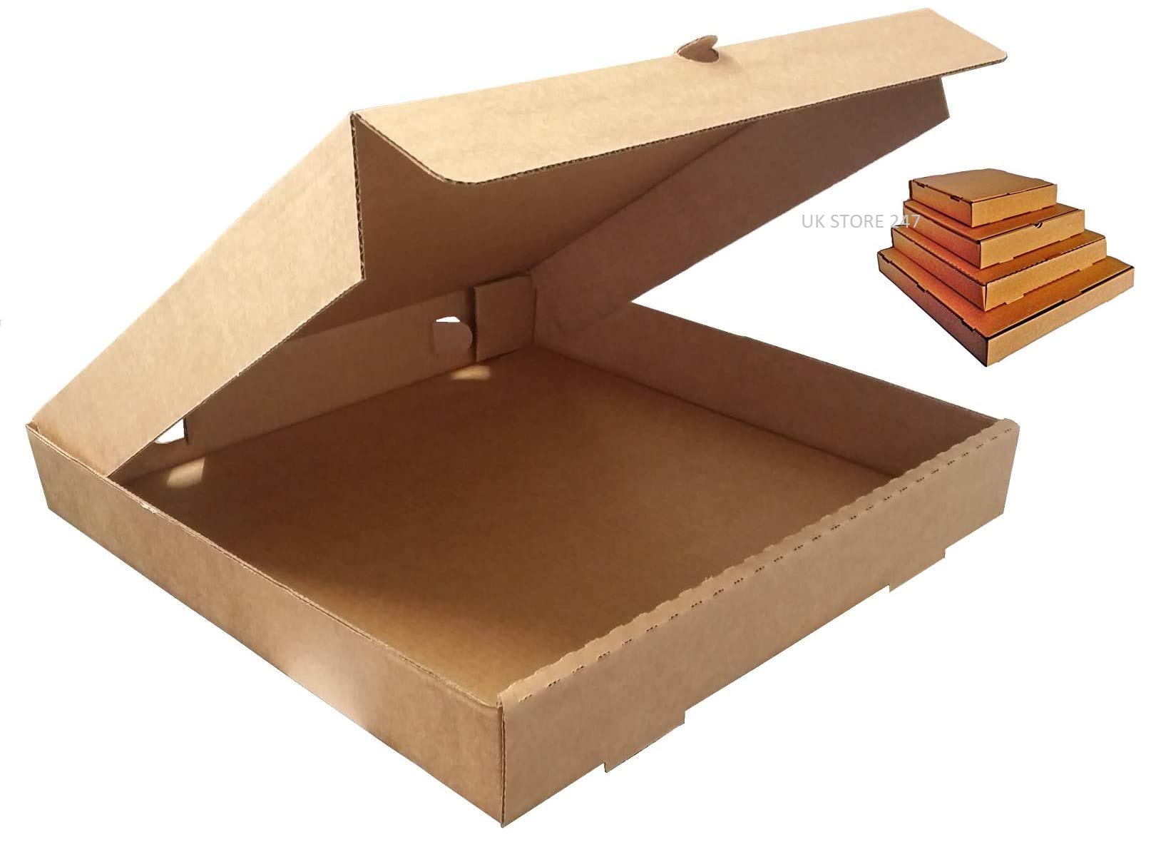 Brown Pizza Boxes Plain Brown Postal Box Takeaway Style Box 7'' (100)