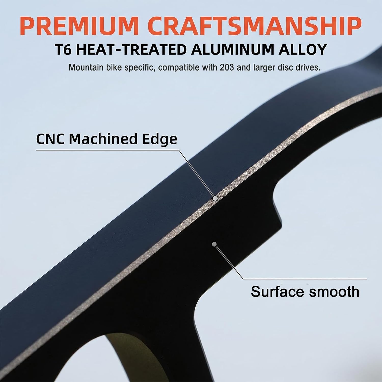 Bicycle Disc Brake Conversion, Disc Brake Adapter, for 203 mm Disc Rotor Bike Brake Conversion Seat Easy to Installation Cycling Brakes Accessory