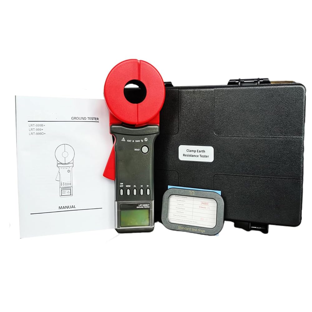 Digital Clamp Ground Earth Resistance Tester Meter Clamp Meter with Measuring Range 0.01 to 120 Data Memory 99 Sets
