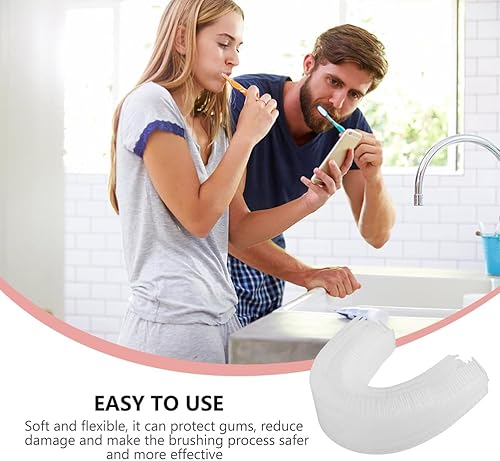 Miniatura 3 de HEALLILY 2 unids en forma de U cabeza de cepillo de dientes de silicona automática cabezales de cepillo de dientes eléctrico repuesto repuesto para