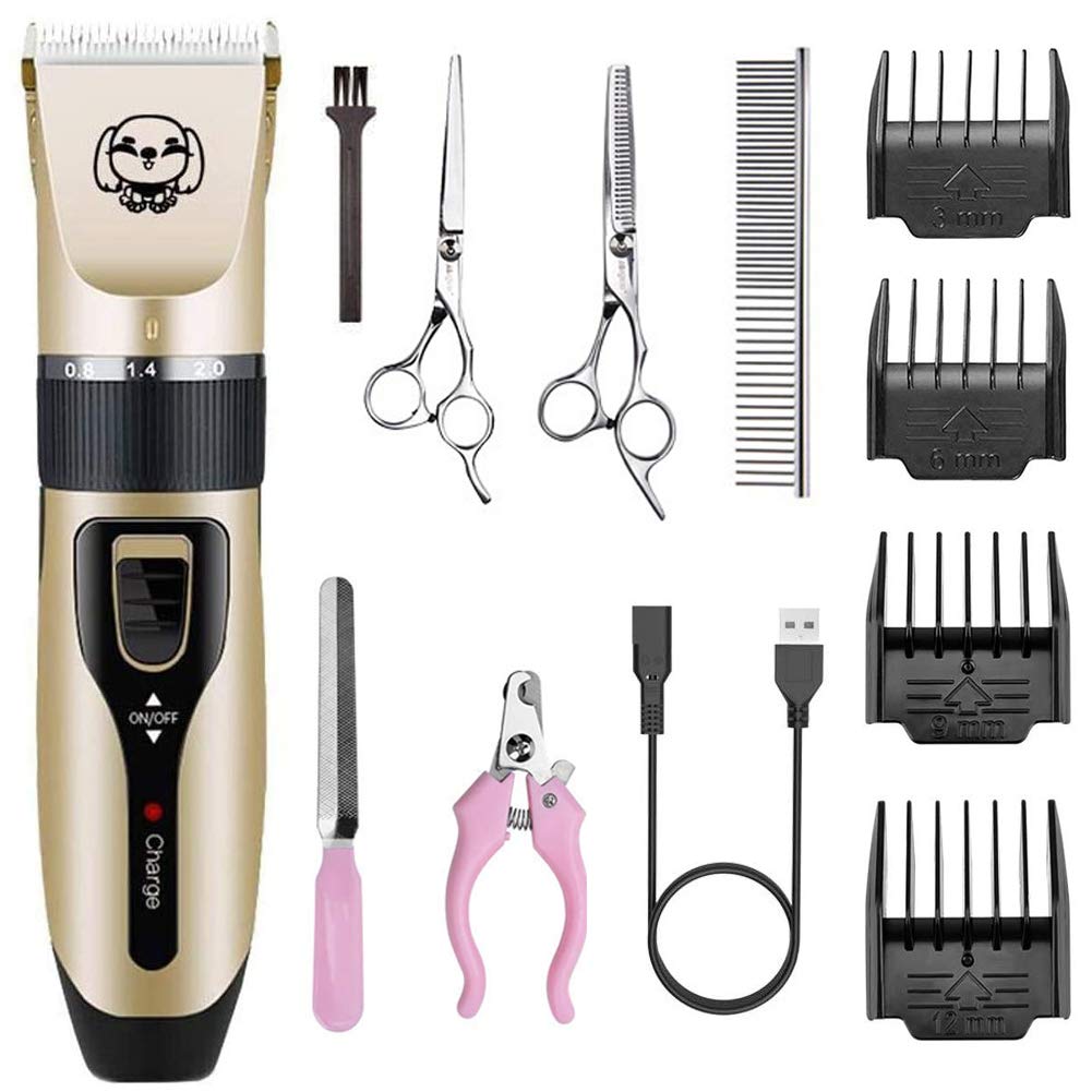 Tosatrici Per Cani, Ricaricabile Cordless Tosatrici Rumore Basso Rasoio Per Animali Domestici, Kit Di Strumenti Per La Cura Degli Animali Domestici Con Le Guide Del Pettine Forbici Kit Per Unghie