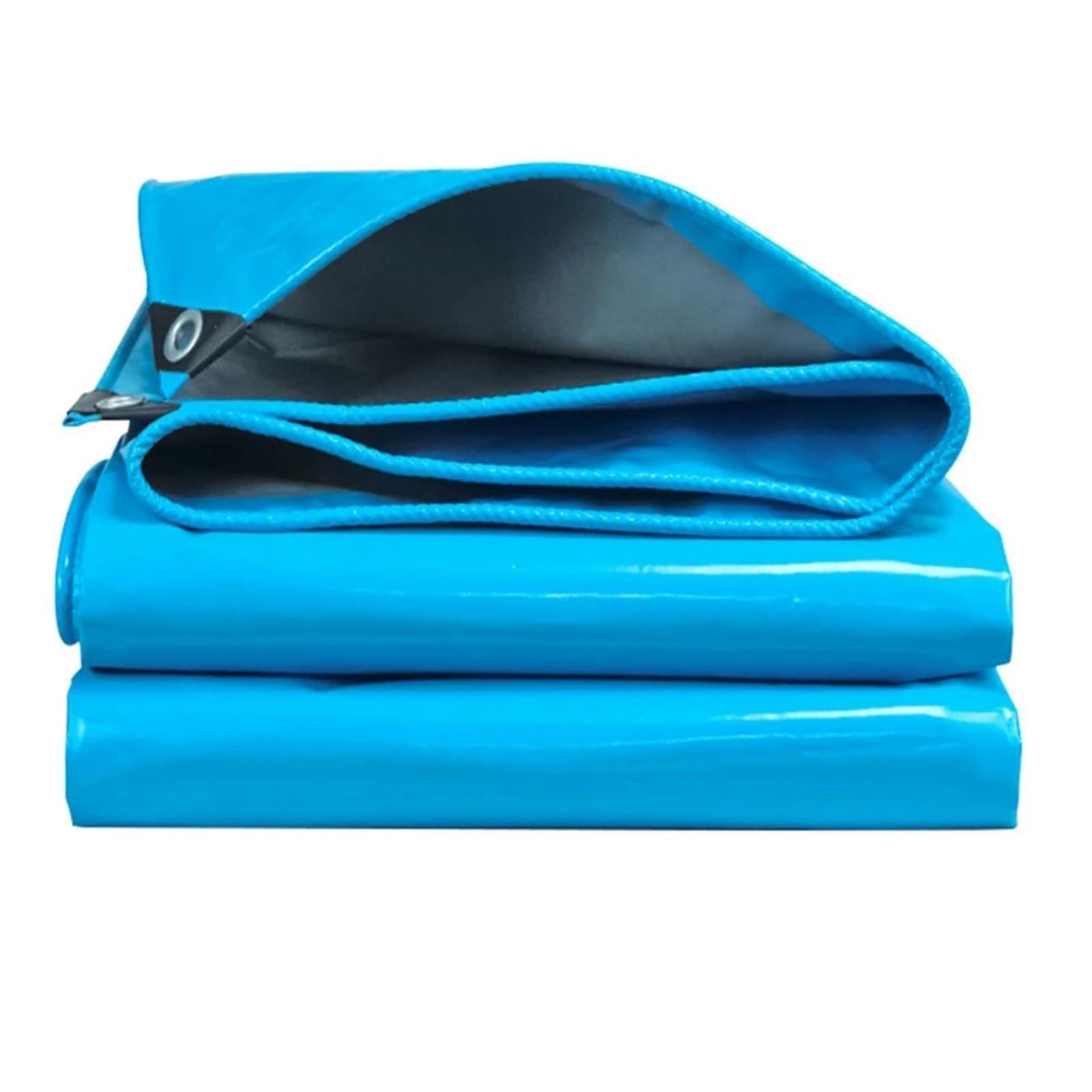Heavy-Duty Canvas PVC Tarpaulin Waterproof Outdoor Camping Tent Garden Pergola Sun Shelter UV Resistant Truck Tarp Cover(Blue Gray-500G,3.8x4.8m)