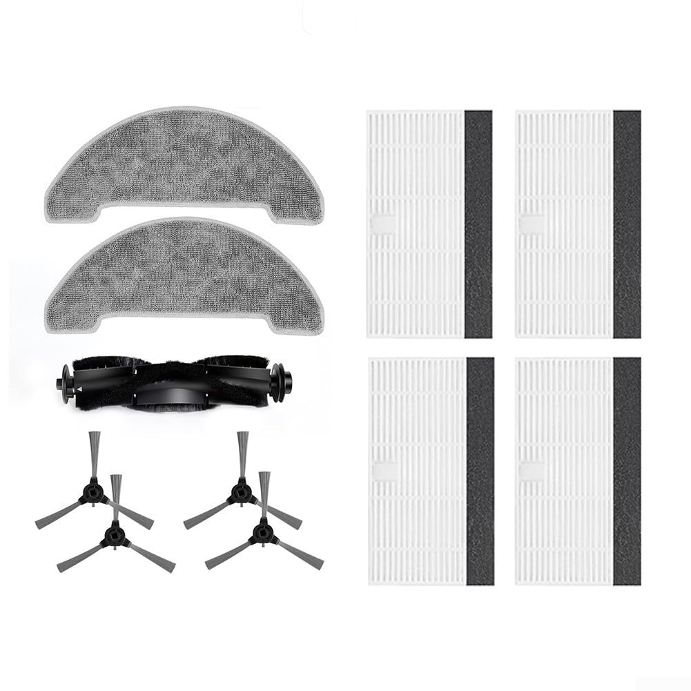 Kit Accessoires Aspirateur Robot Ultenic - 4 Brosses, 4 Filtres, 4 Chiffons, 4 Sacs - Compatible T20 Pro, T10 Lite, S3, R3