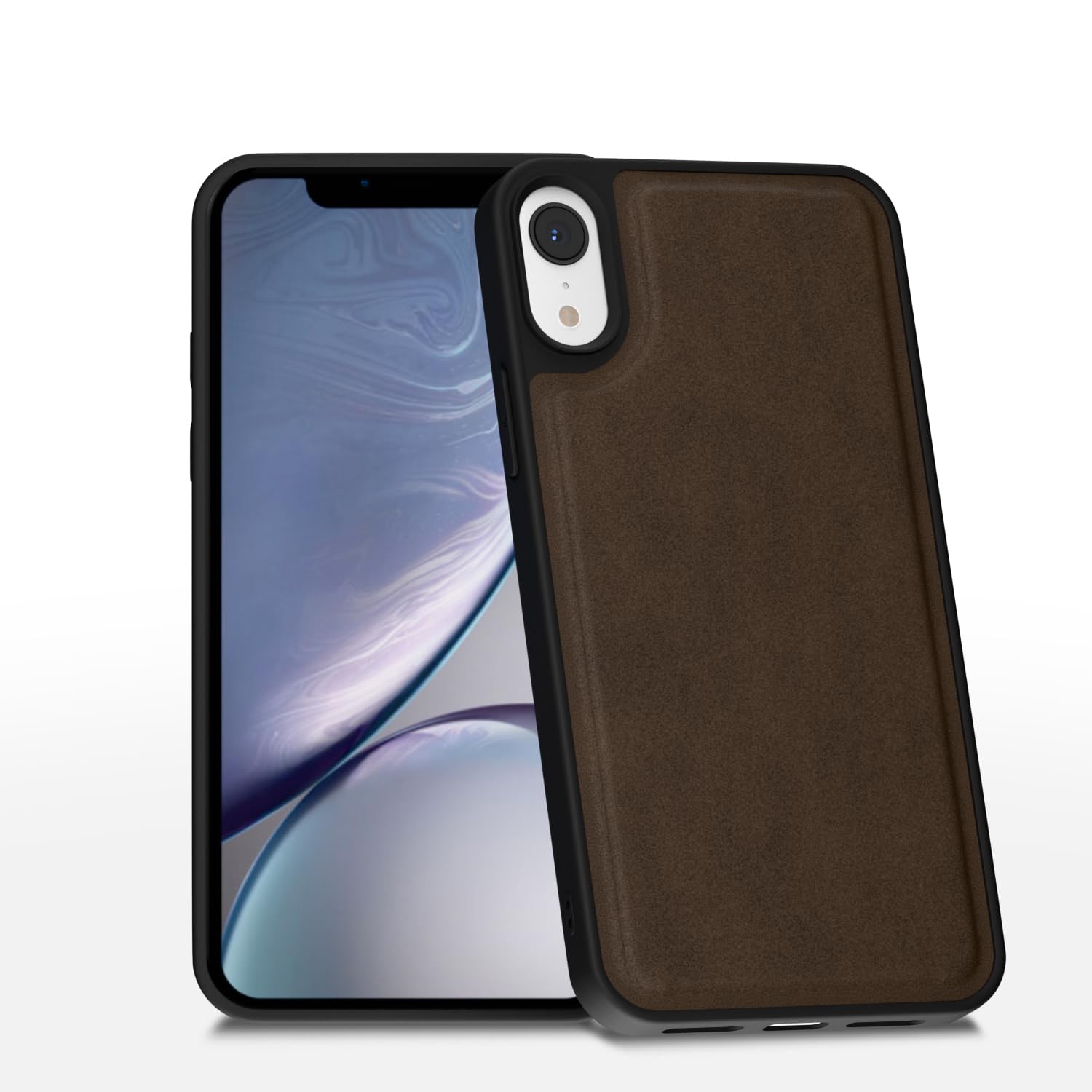Amazon Basics Back Cover for iPhone XR | Premium PU Leather | Soft Touch Finish | Full Camera Protection | Raised Edge Bumper Case (Brown)