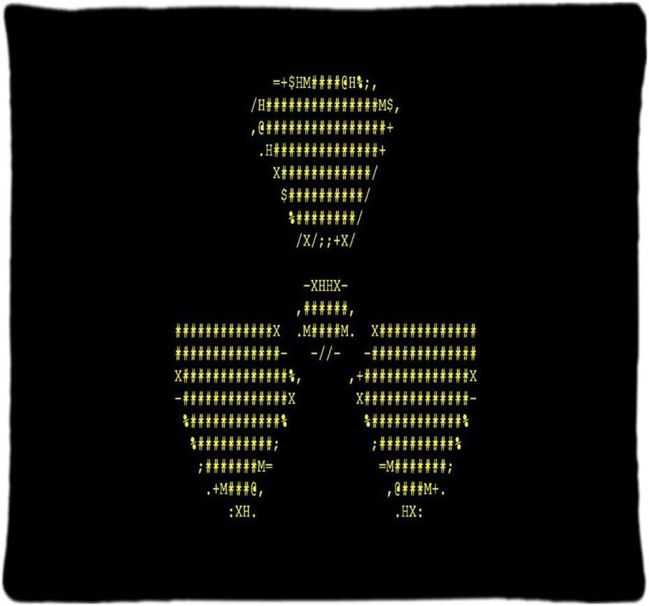 ascii radioactive Decorative Pillow Case cover Standard size 18"X18" inch (one Side)Square Pillowcase