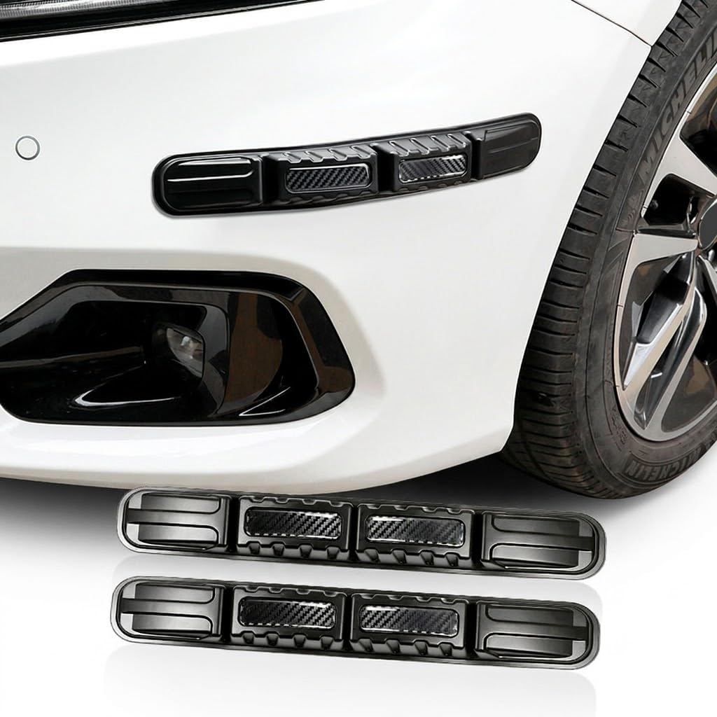 QIZUN Bumper Protector for BMW i5 Touring (Estate) Type G61E (G61) 2024, Guard Strip Cold-Flexible No Hairdryer Tight Parking Night Reflective Carbon Fiber TPU 2 Pcs