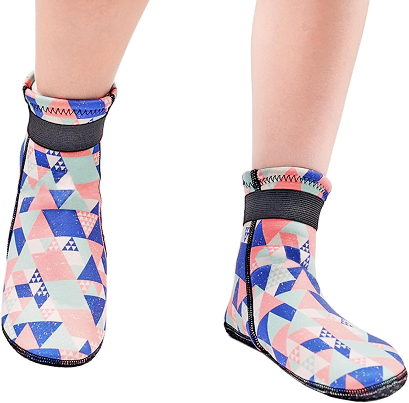 Childrens High Top Water Socks 3mm Thick Neoprene Texture Nonslip Beach Hosiery for Warmth and in Surfing Neoprene Water Hosiery