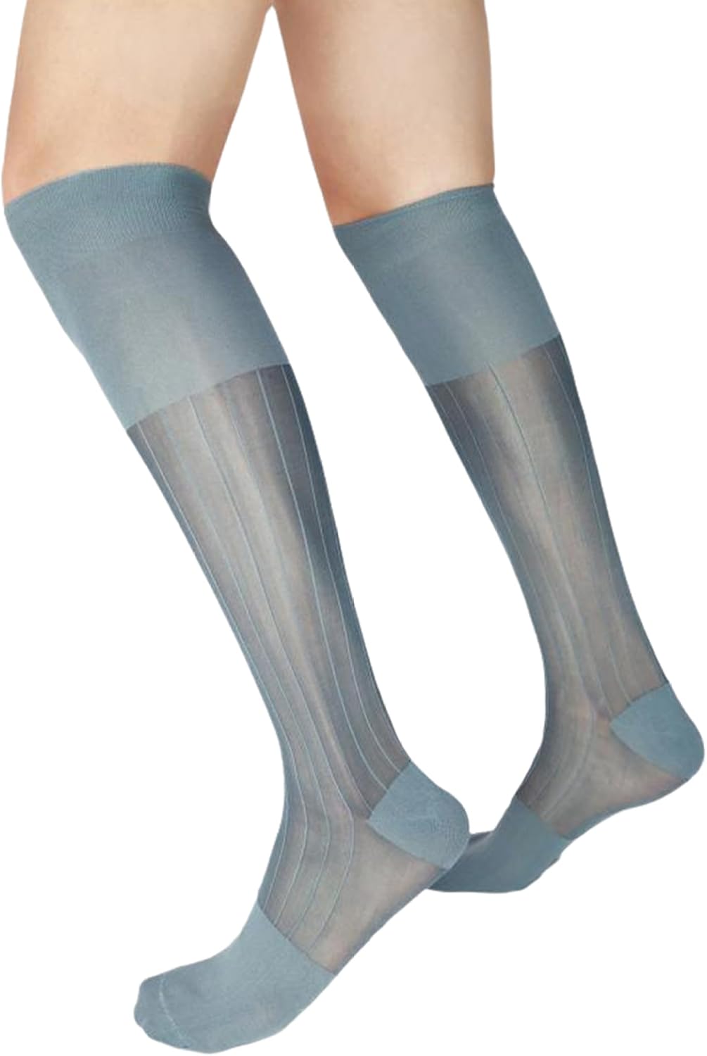 Mens Breathable Thin Silk Dress Socks Soft Sheer Business Suit Socks Formal Nylon Stockings