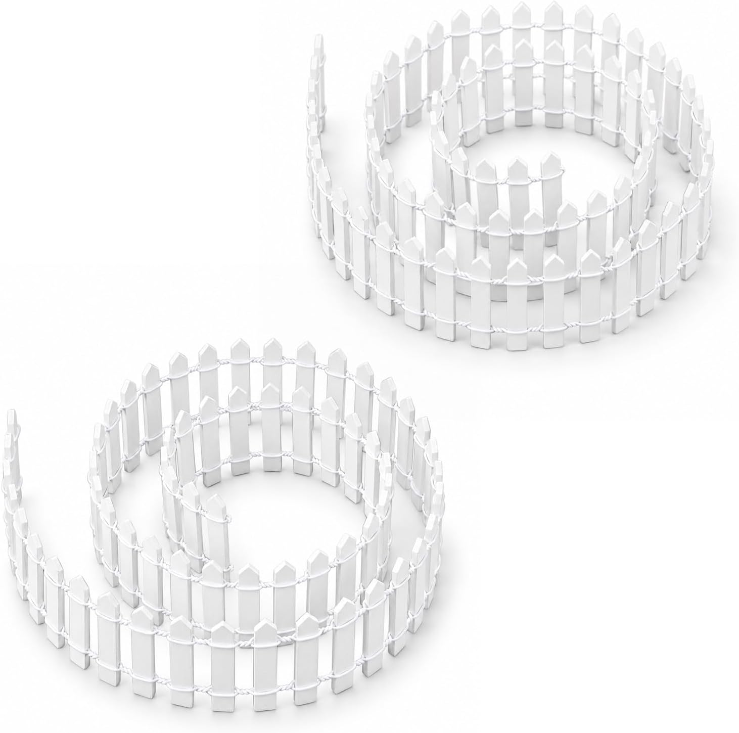 Miniature Fairy Garden Fence Mini White Picket Fence 35 x 2 Inches, 2 Pack