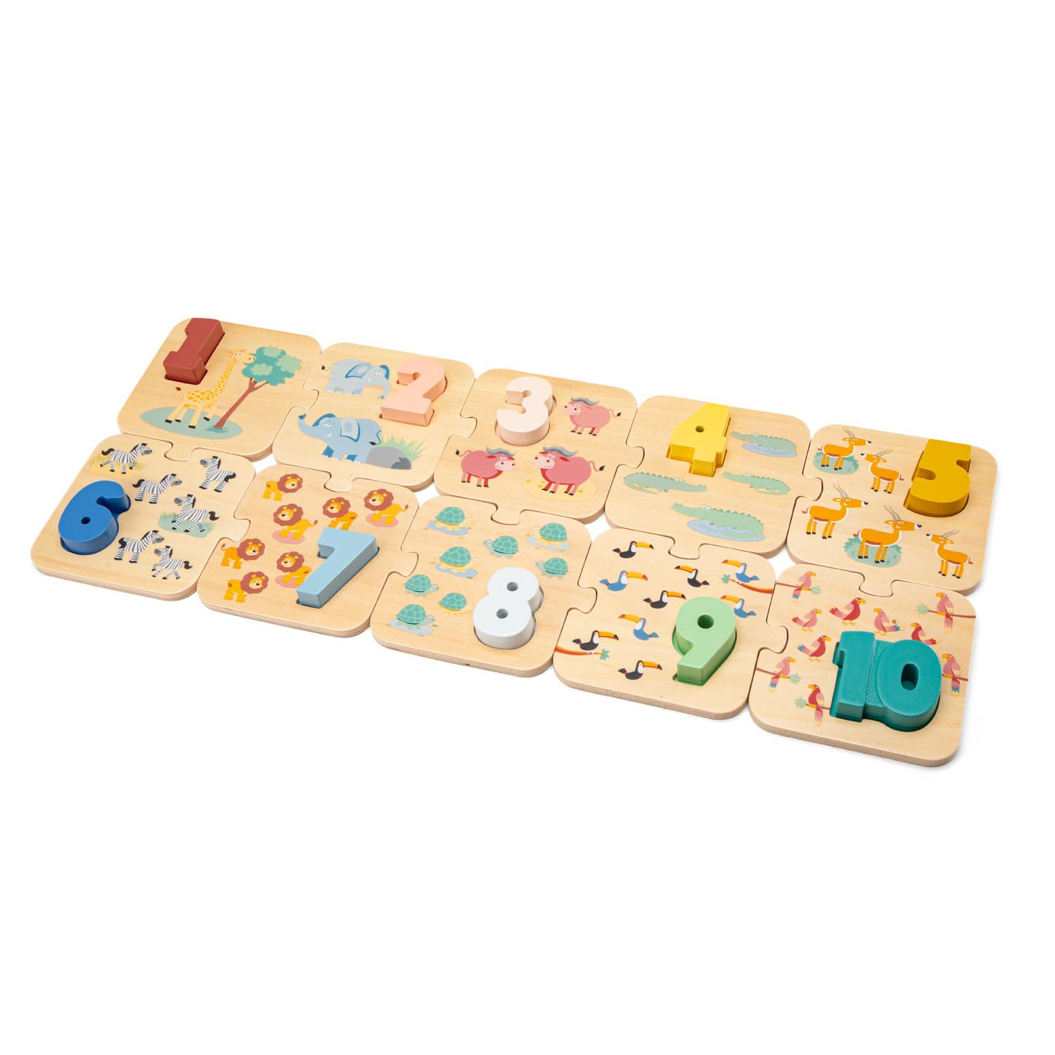 Woet Wooden Number Puzzle, FSC Certified Preschool Counting Toy for Toddlers 24 Months+ - Image 4