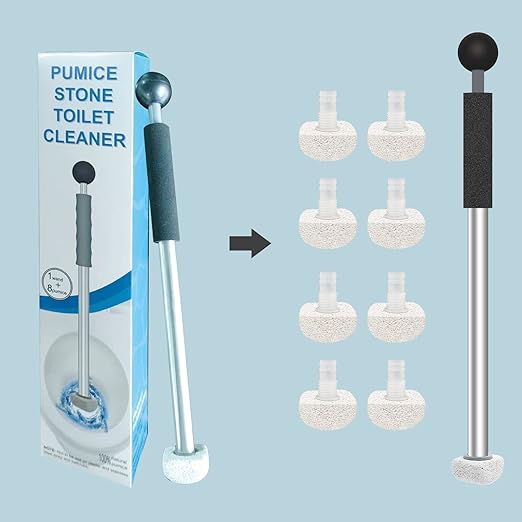 Pumice Stone Toilet Cleaning with Wand Refills for Toilet Cleaning Pad