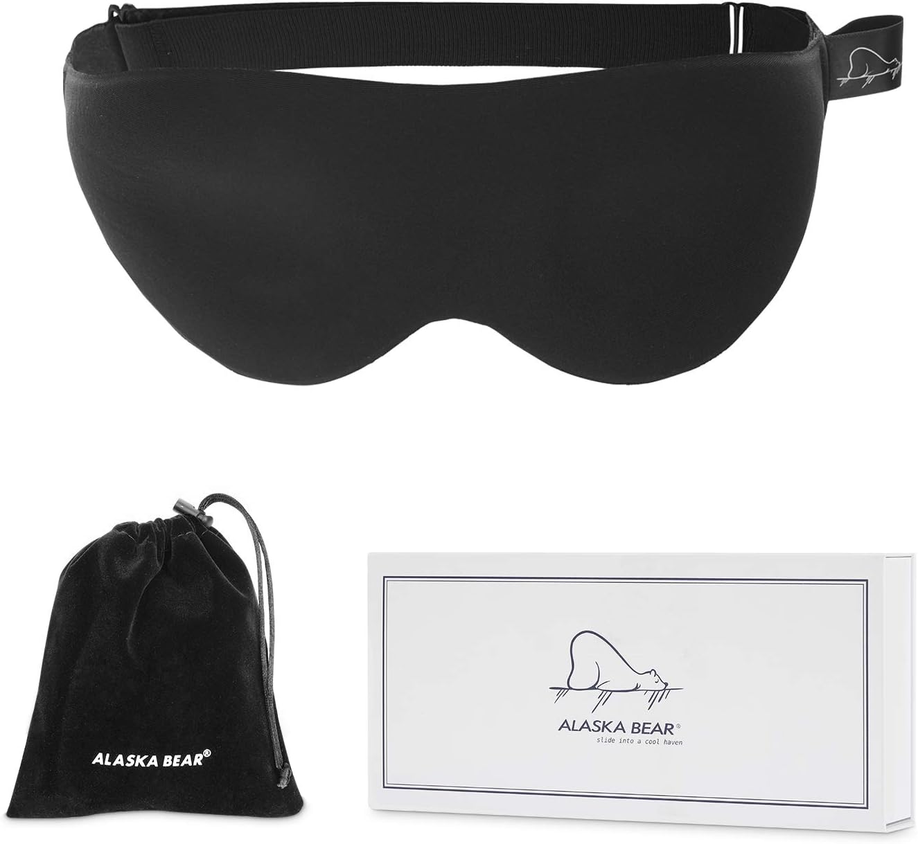 ALASKA BEAR Memory Foam Sleep Mask with 3D Molded Cups, a Contour Pillow for Your Eyes