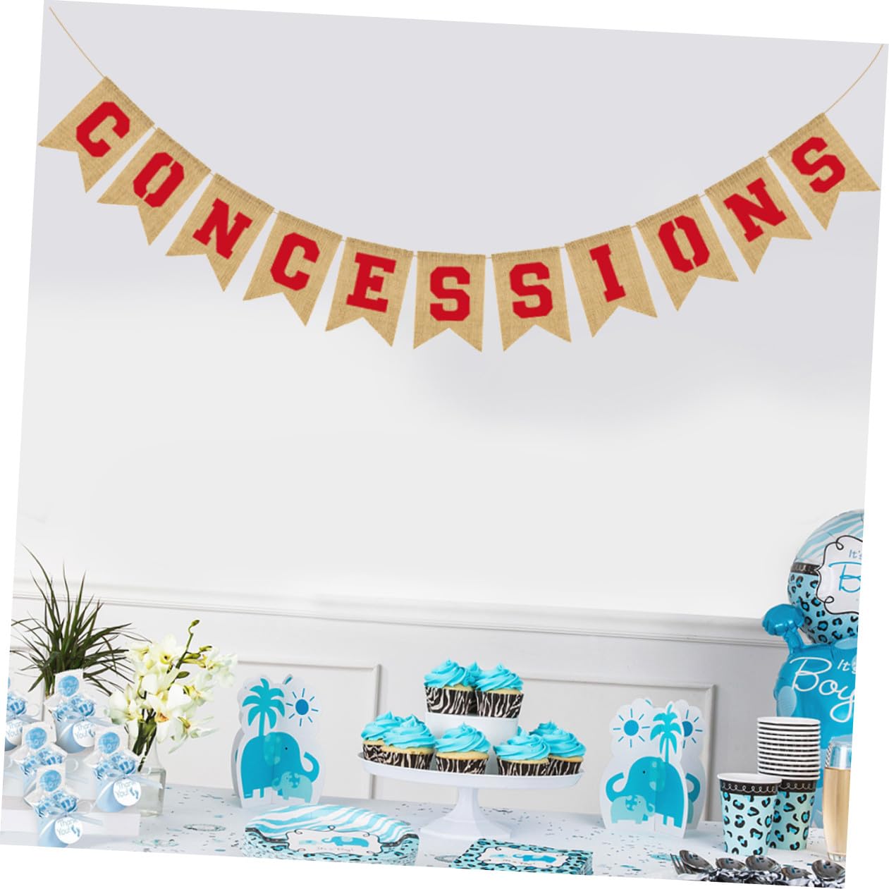 Toyvian 3pezzi Bunting Banner Lino Forma Per Decorazioni Di Feste Tema Sportivo Banner Concessions Riutilizzabile Per Eventi Interni Ed Esterni Per Compleanni e Occasioni Festive